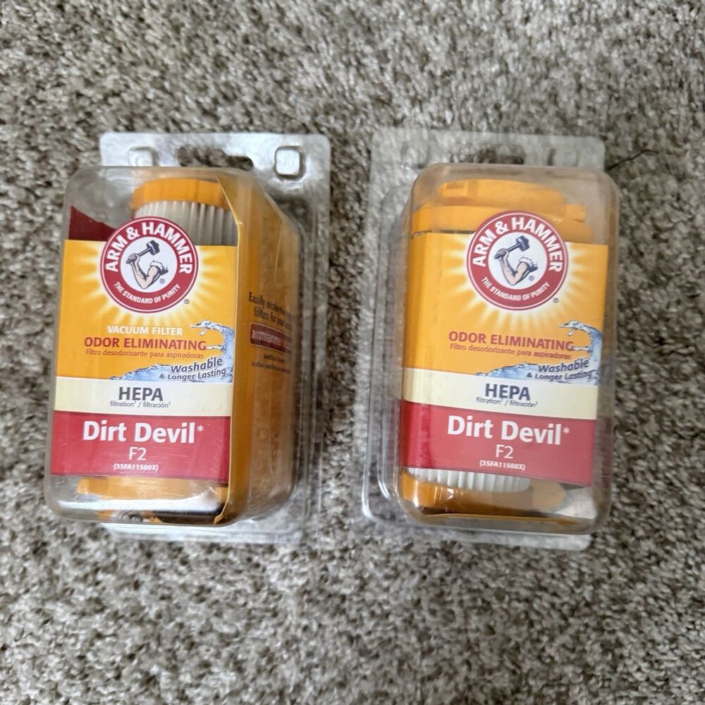 Dirt Devil F2 Arm&Hammer HEPA Odor Eliminating Vacuum Filter - 62632F Set Of 2